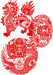 传统剪纸龙图案