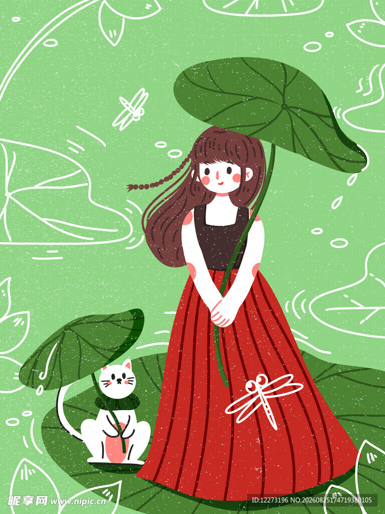 古风少女与猫的悠然时光