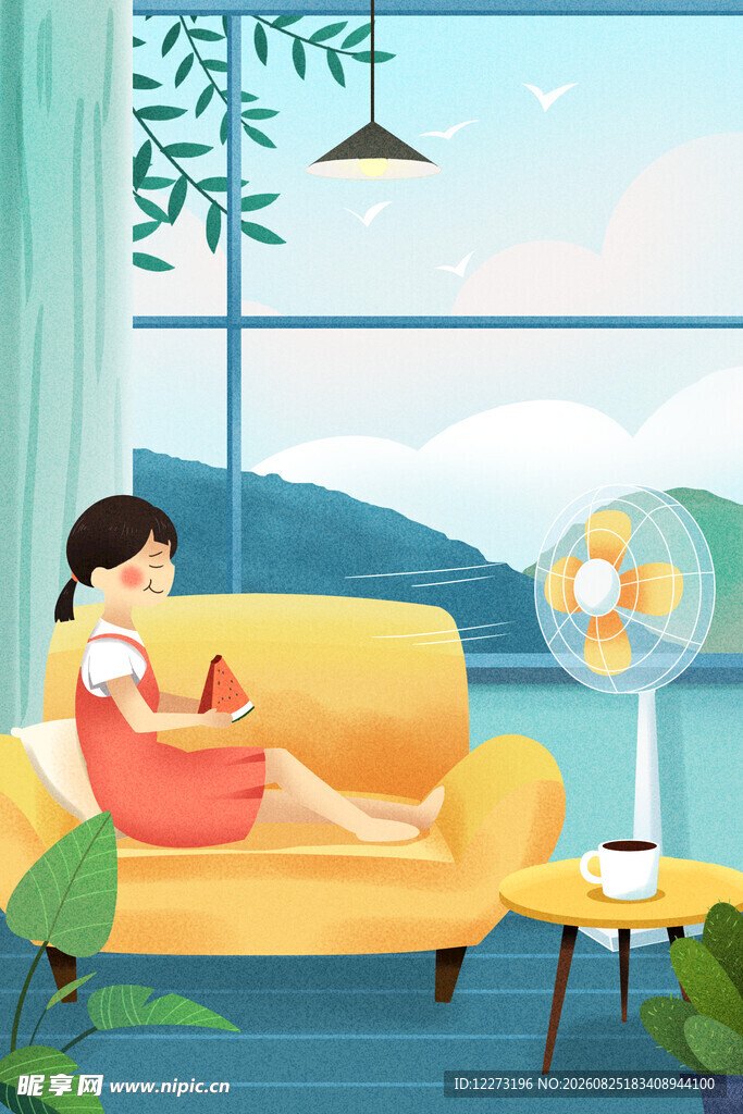 沙发上惬意放松的女士