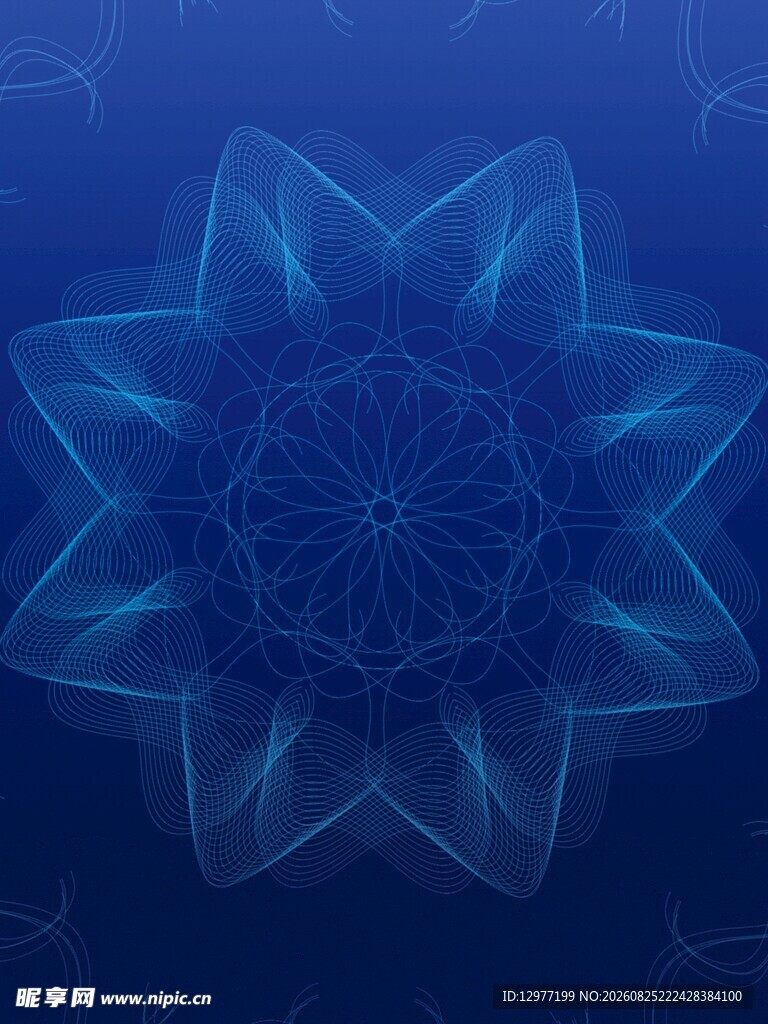 蓝色梦幻星形抽象图案