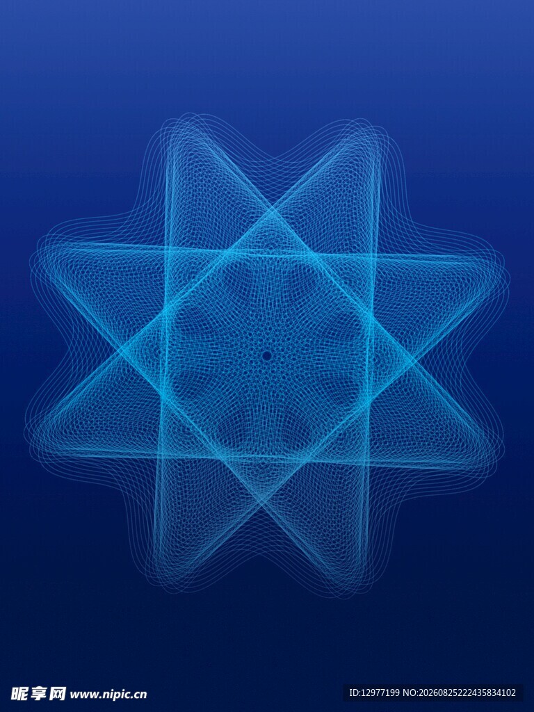 蓝色几何星形发光图案