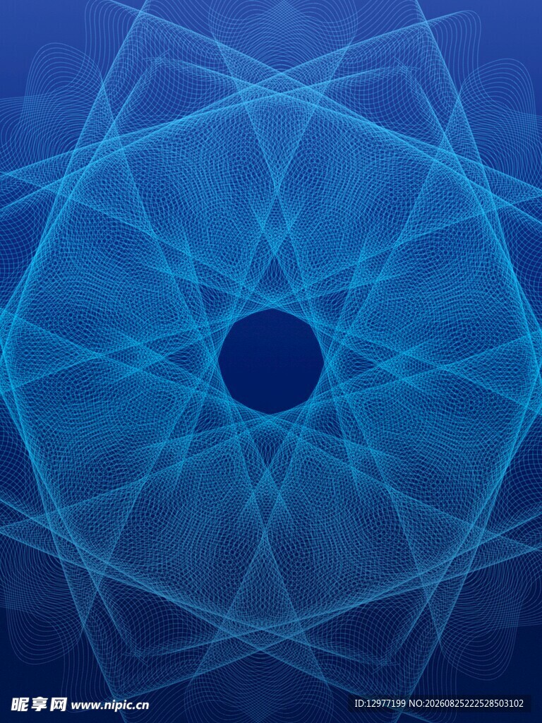 蓝色几何线条抽象图案
