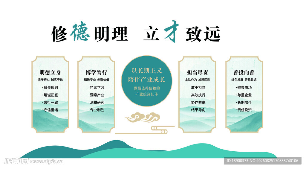 修德明理文化宣传展板