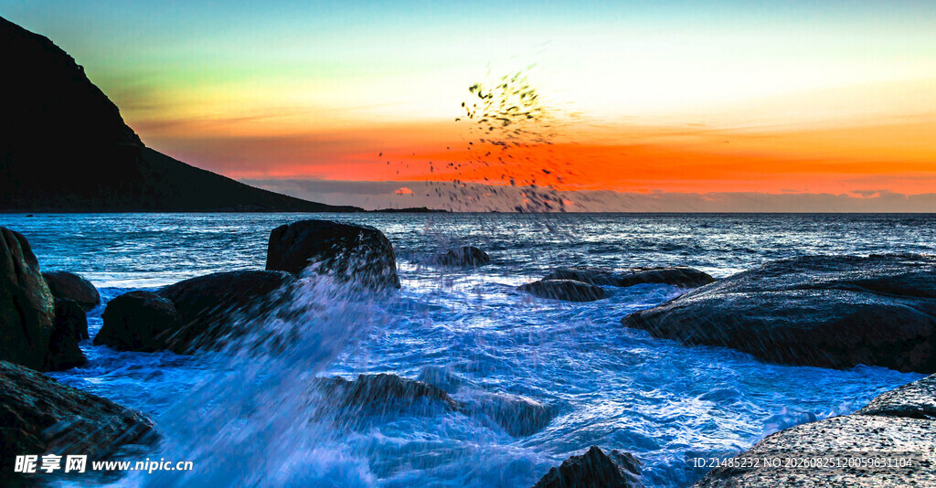 海边日落