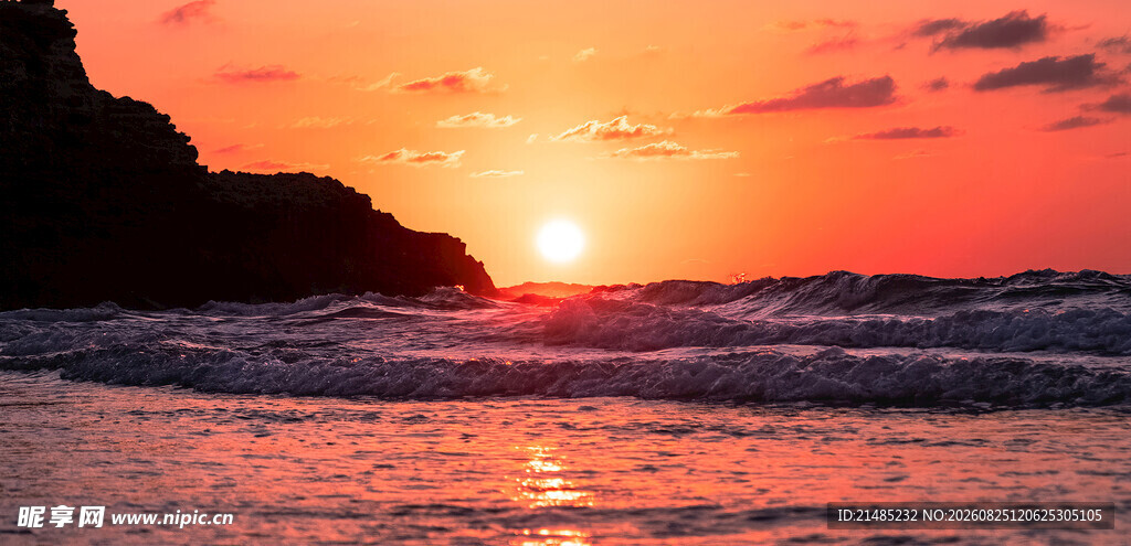 海边壮丽日落美景