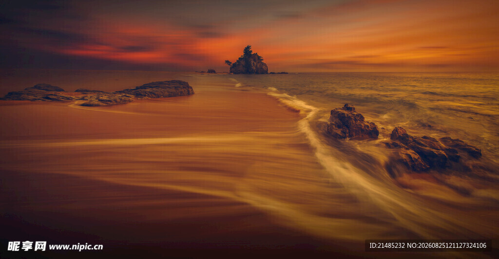 沙漠黄昏美景