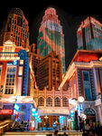 澳门夜景璀璨建筑群