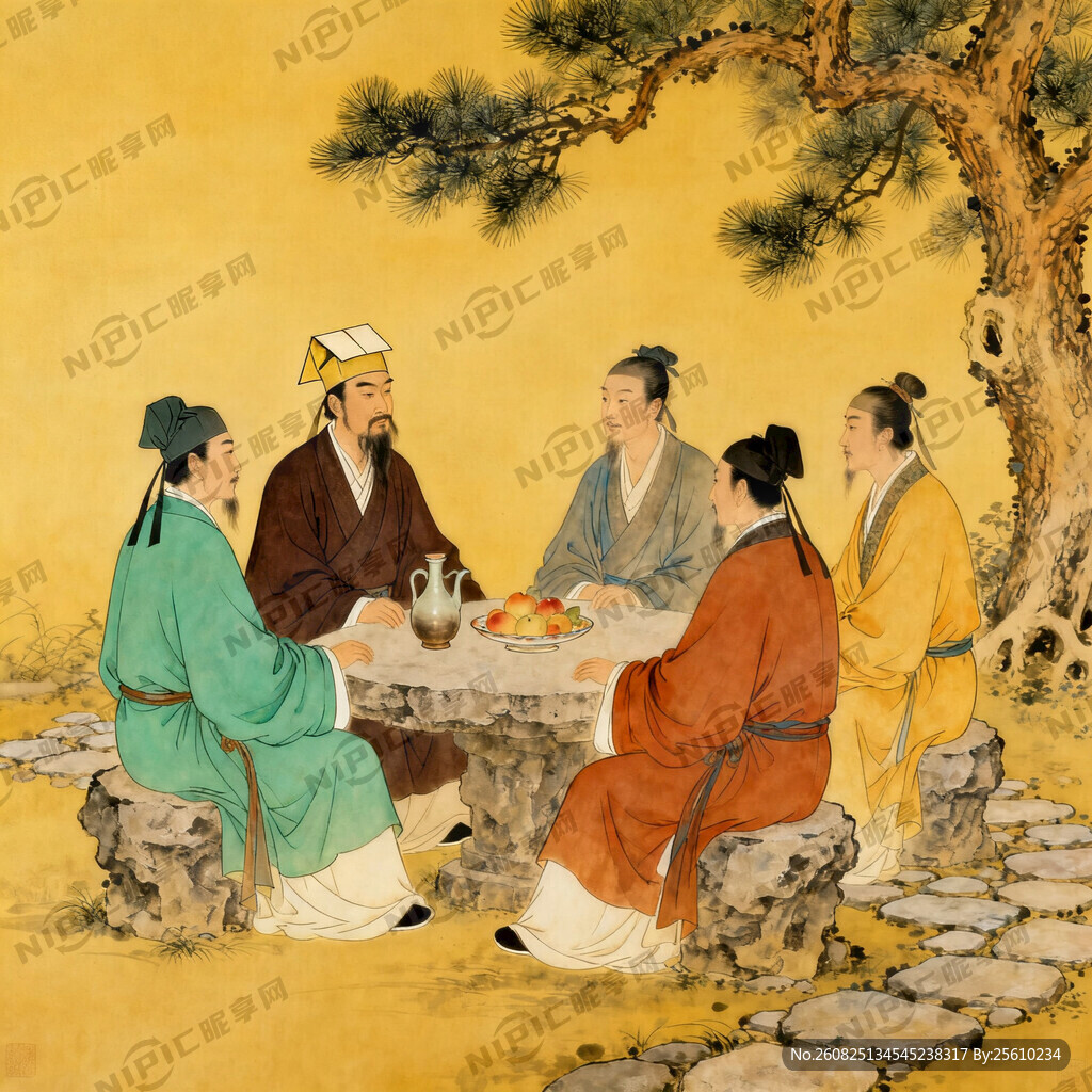 唐代诗人聚会 有苏东坡、杜甫