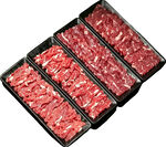 新鲜盒装牛肉片展示