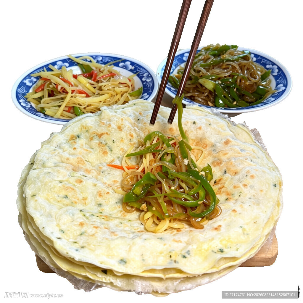 美味煎饼搭配多样小菜