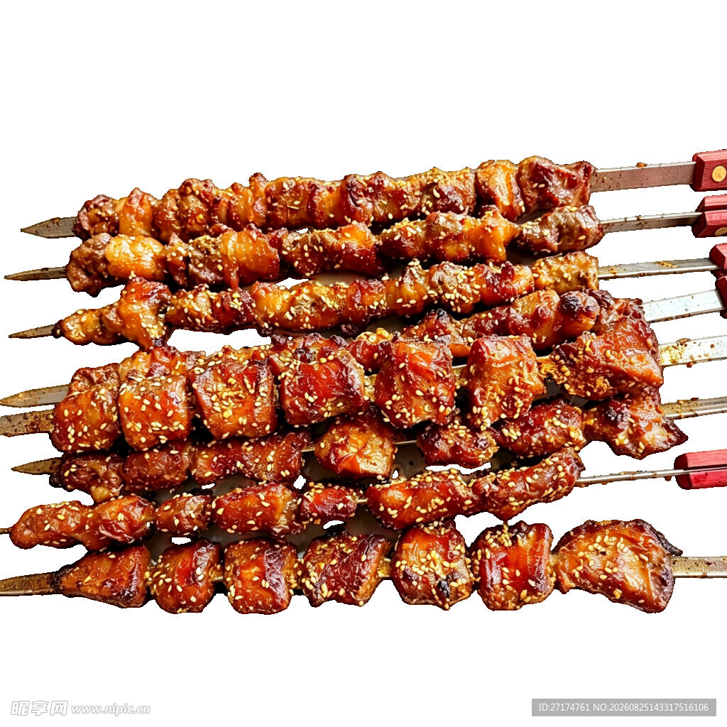 美味烤肉串诱人色泽