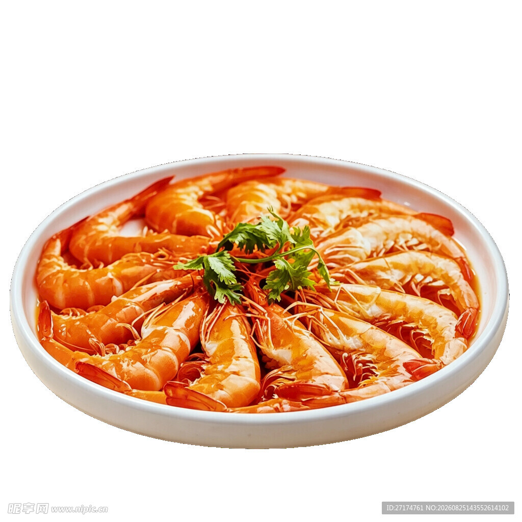 美味番茄大虾摆盘精致