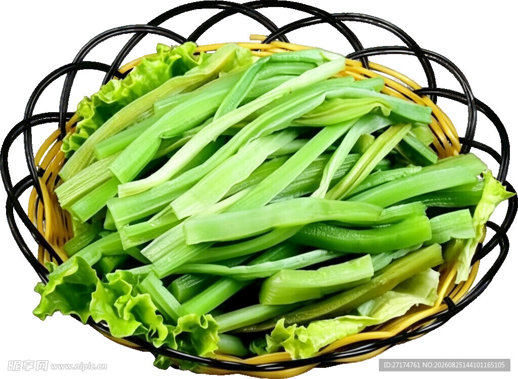 竹篮中的鲜嫩秋葵