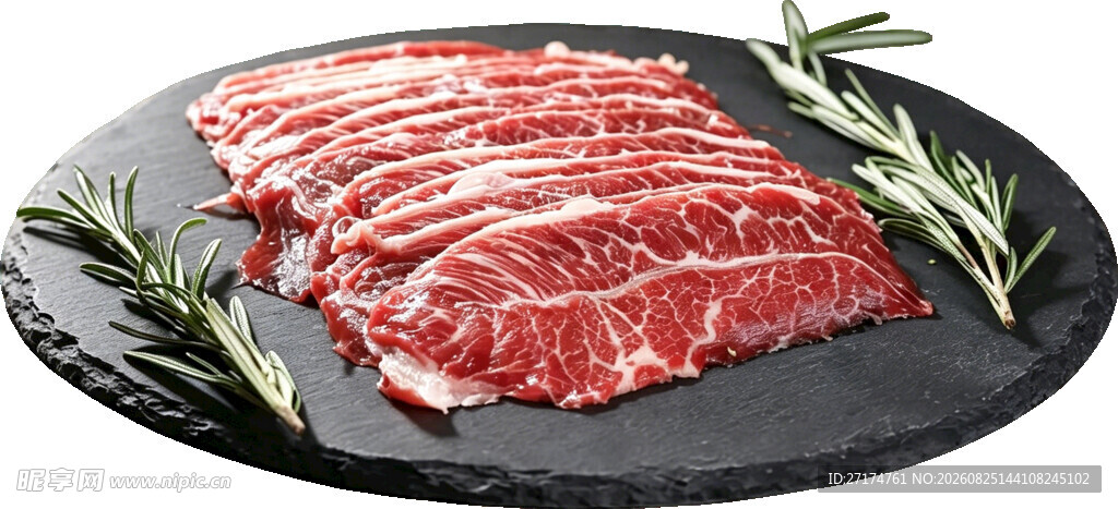 新鲜生牛肉配迷迭香