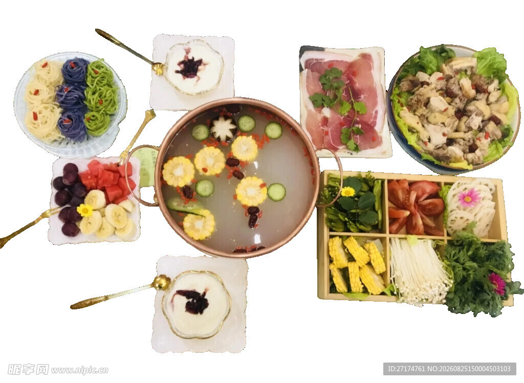 丰盛火锅食材拼盘