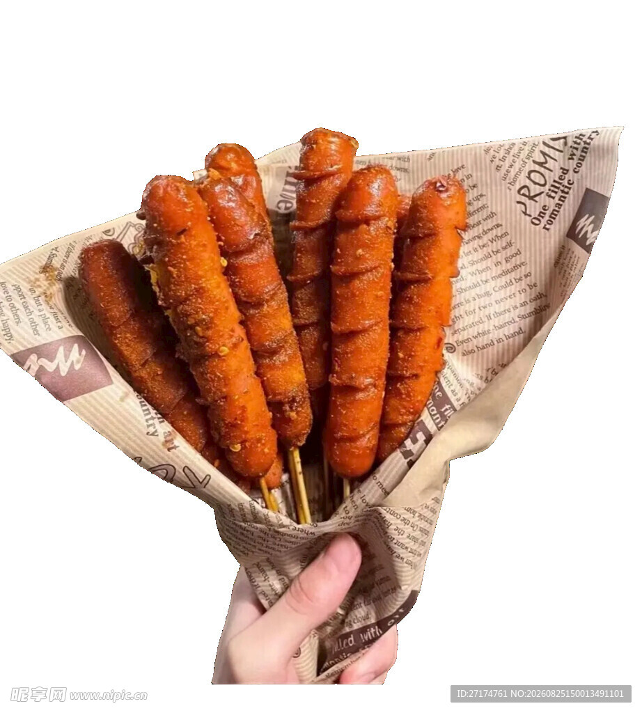 手持美味烤肠