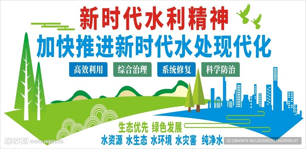 新时代水利建设宣传海报