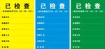 三色已检查标识牌展示