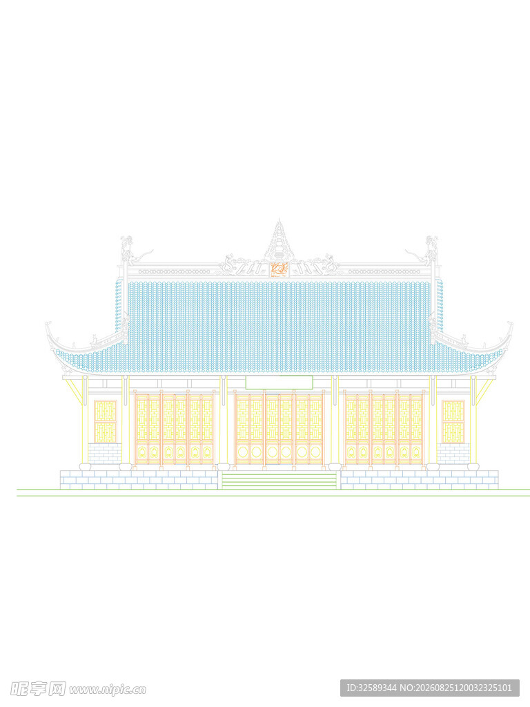 中式古建筑典雅庙宇形象