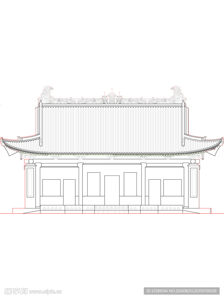 中式古建筑立面设计图