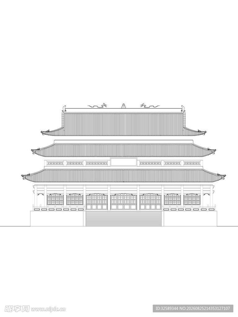 中式古建筑模型