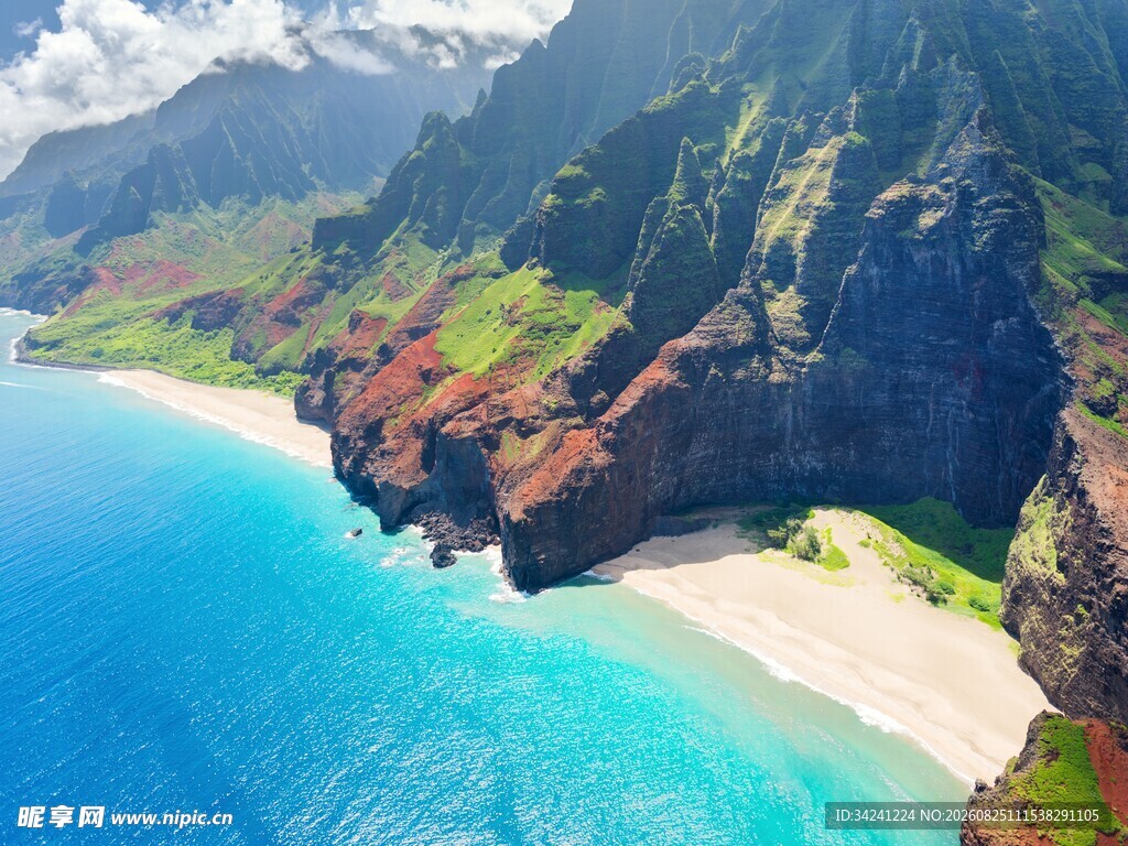 美丽海岸风光俯瞰图
