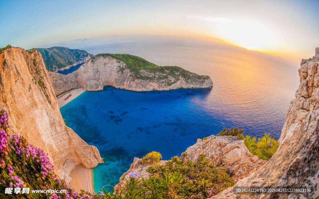 希腊沉船湾绝美海景风光