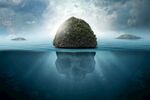 海中孤石梦幻水下景象