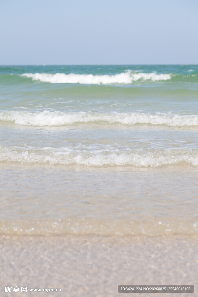 美丽海滨沙滩海浪景观
