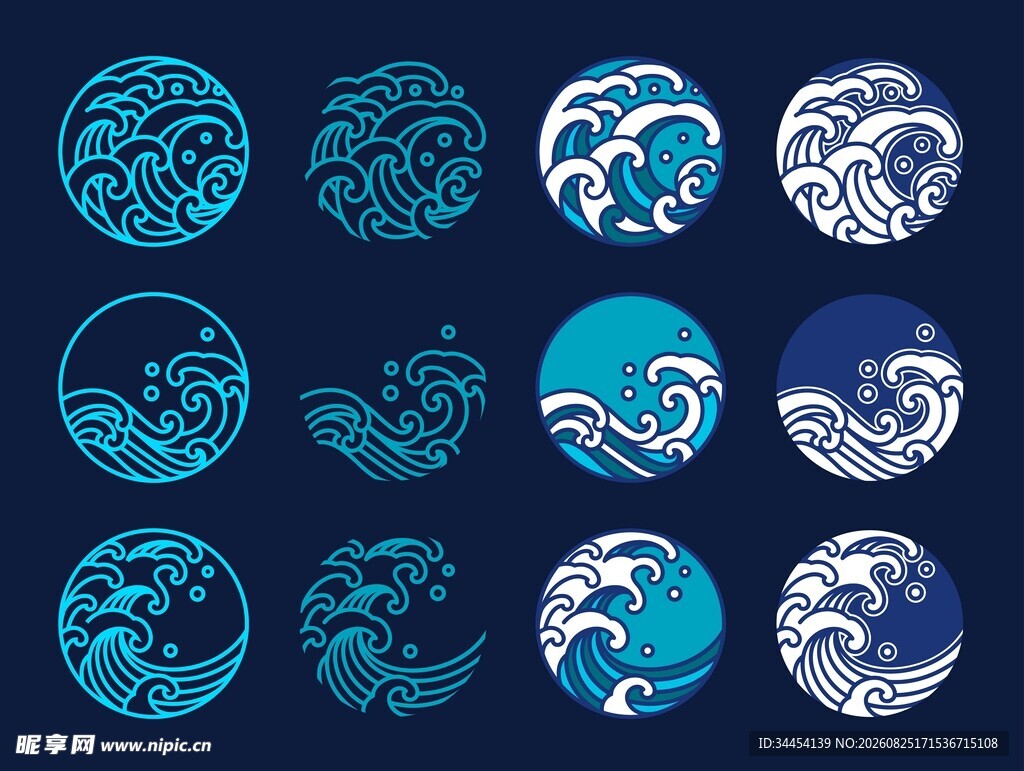 国风海浪素材