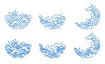 蓝色海浪纹样