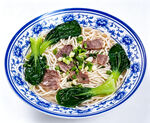 清汤牛肉拉面青花瓷碗装牛肉青菜