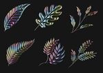 多彩梦幻植物叶片图案