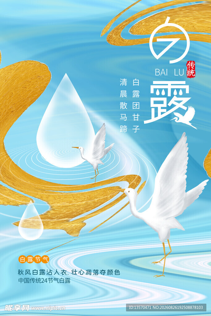 白露时节   飞鸟与水滴之景