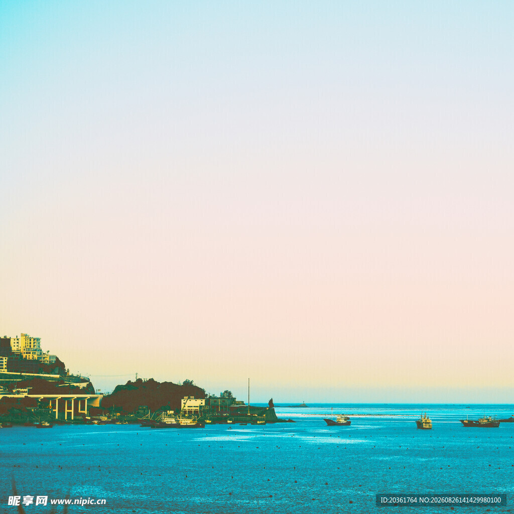 海边黄昏景色
