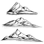 手绘简约风格山峰线条图