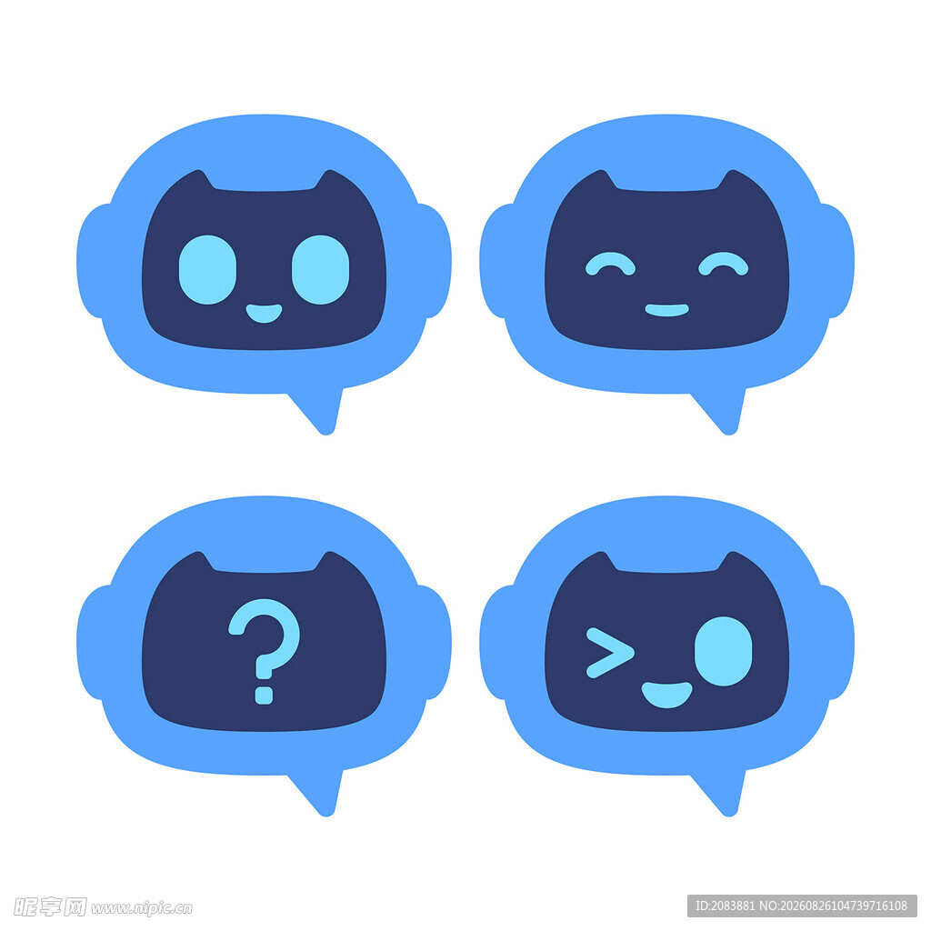 可爱猫咪表情气泡集合