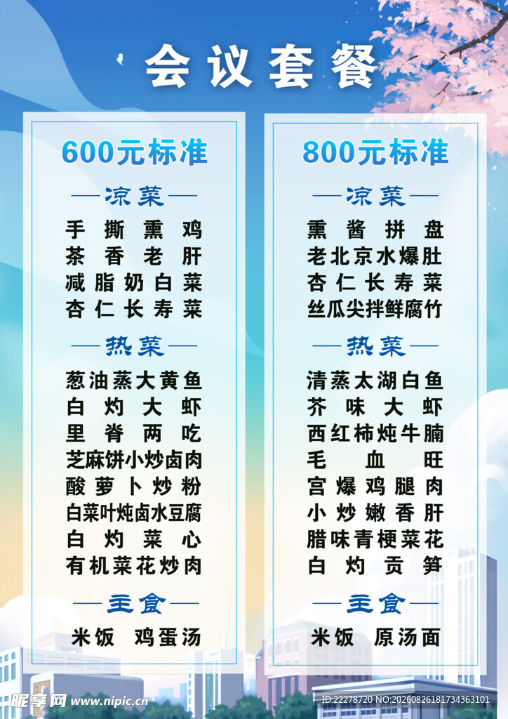 会议室套餐价格展示
