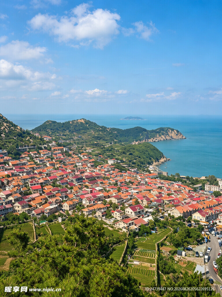 海滨小镇全景风光