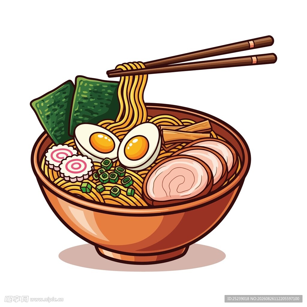 拉面插画