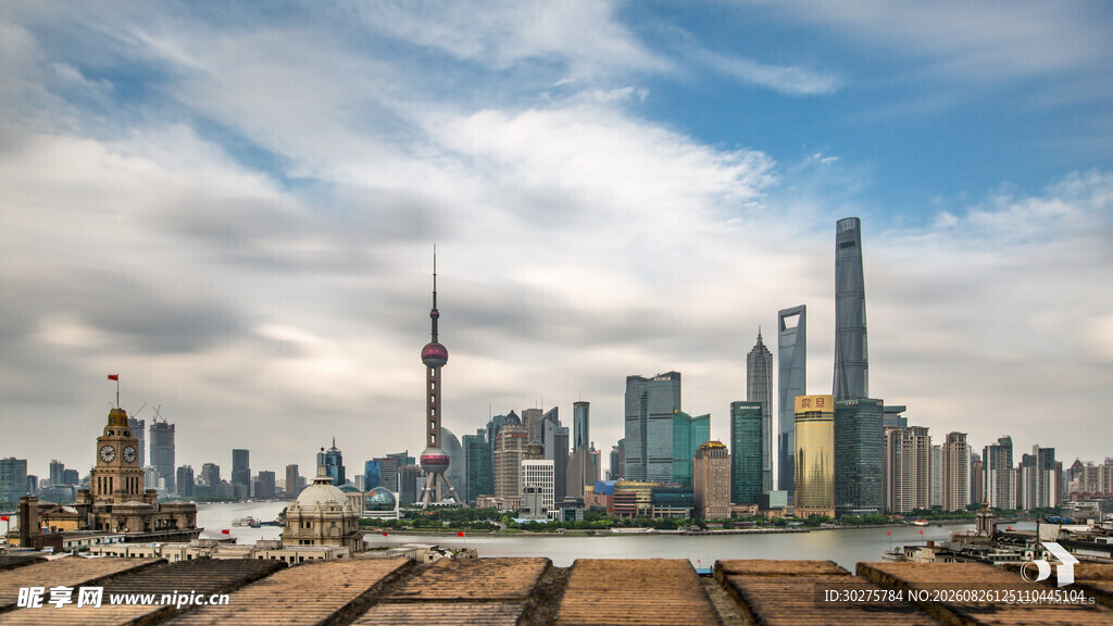 上海城市天际线壮丽景观