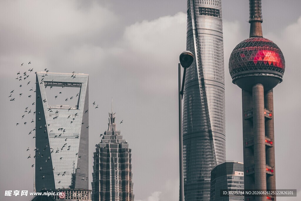上海地标建筑天际线
