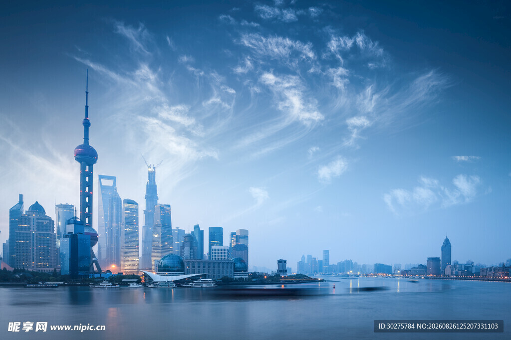 上海外滩璀璨城市天际线