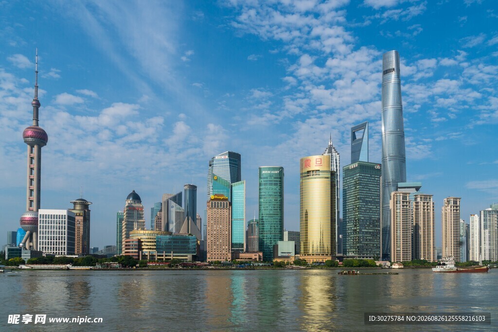 上海外滩现代都市天际线