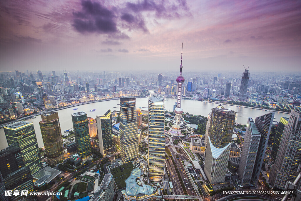 上海城市天际线壮丽景观