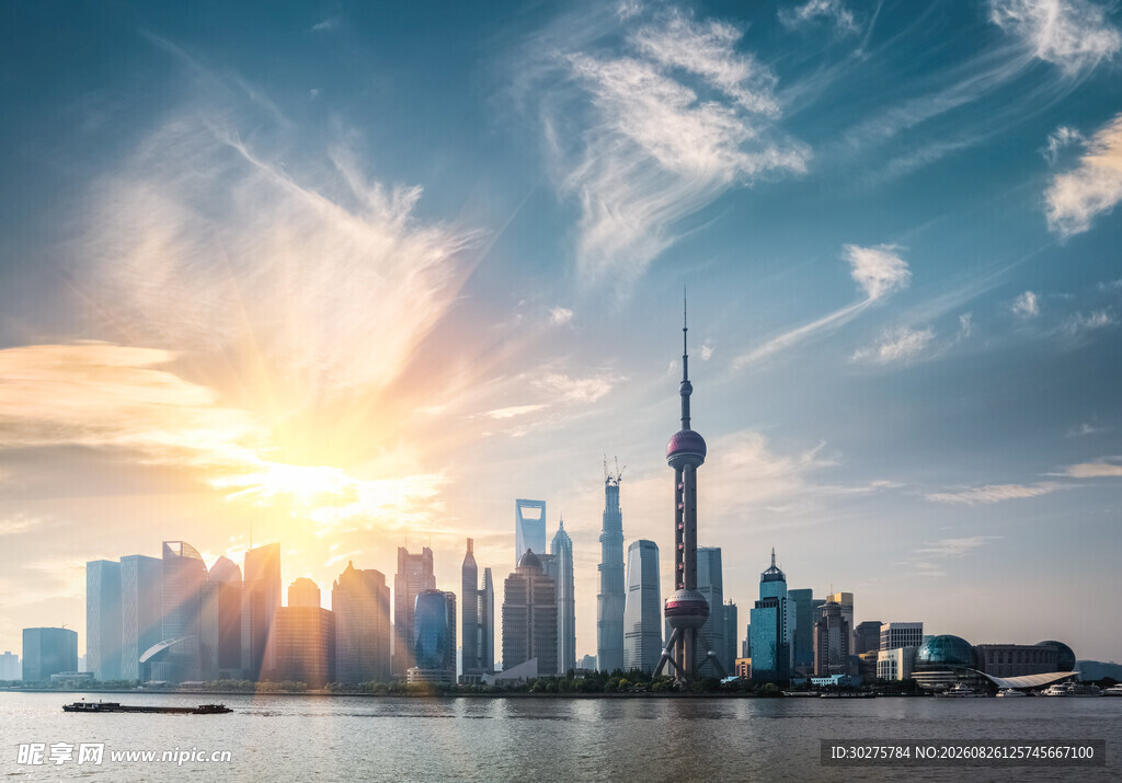 上海外滩城市天际线美景