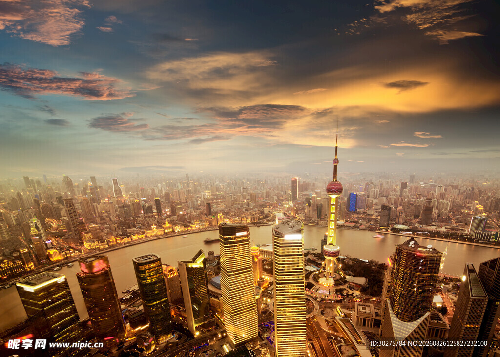上海城市天际线壮丽景观