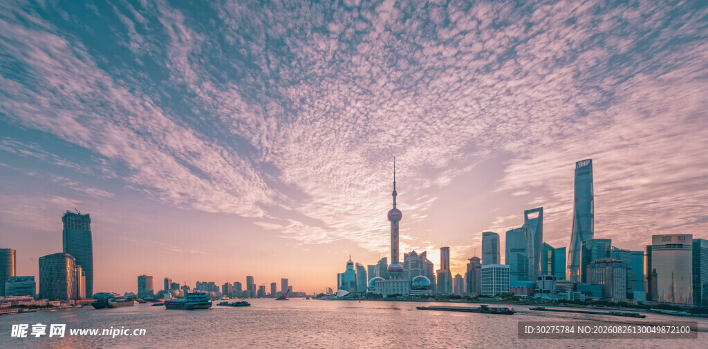上海外滩美丽天际线景观