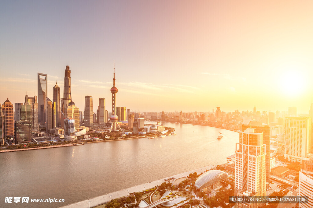 上海外滩城市天际线美景