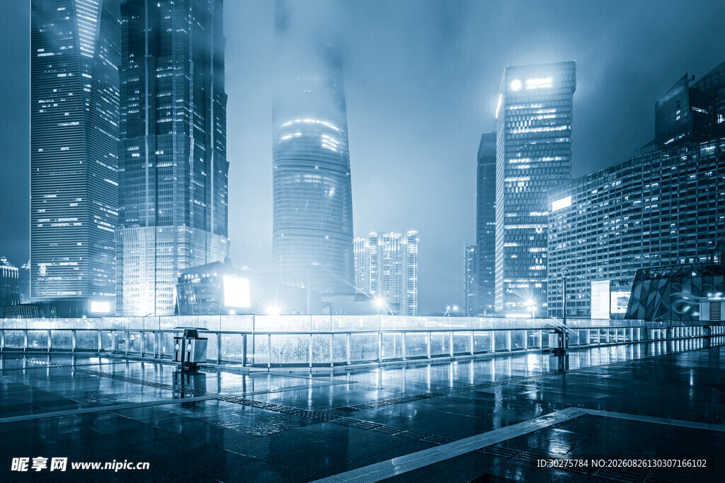 都市夜景下的静谧城市风光